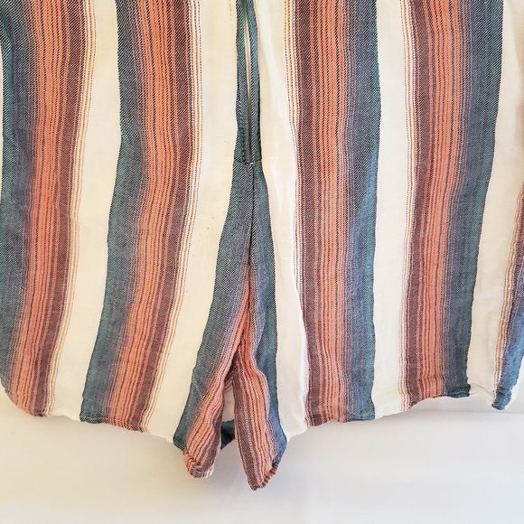 Crystal Sky White and Multi Colored Stripped Halter Back Zip-Up Romper Size S - Picture 10 of 16